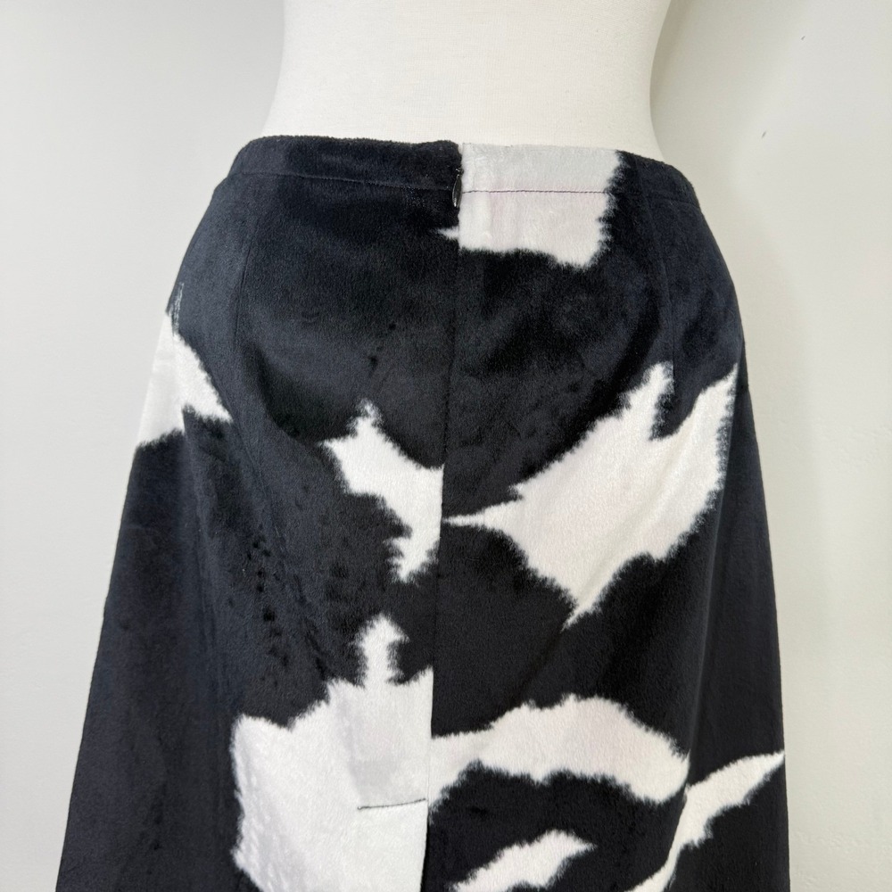 bebe Cow Print Faux Fur Skirt‎ Size 4 Y2K Western Glam Rodeo Night Out - Picture 5 of 13